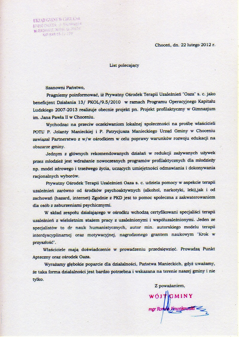 list polecający List polecający